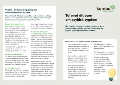 Kombu, forældremateriale, tal med dit barn om psykisk sygdom