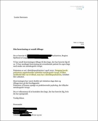 Louise Sørensen, til artiklen 'Først var Louise for syg, så var hun ikke syg nok'