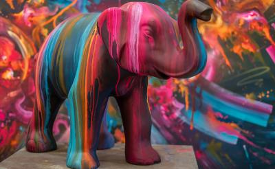 Elefanten i rummet, kunstner, kollage, Mikael Brandrup