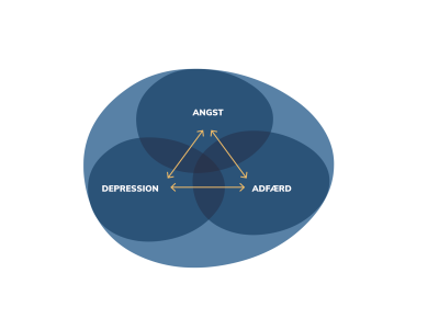 Mind my Mind, figur 1, sammenhæng mellem angst, depression og adfærd