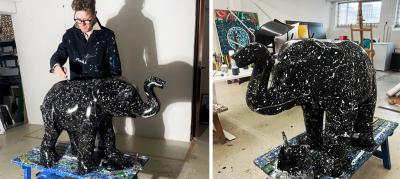 Elefanten i rummet, kunstner, kollage, Mormor