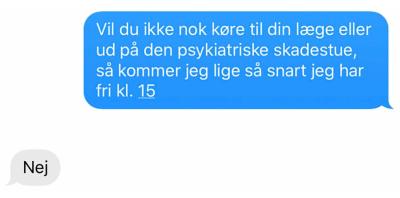 Billede af SMS'er mellem Cecilie og hendes mor