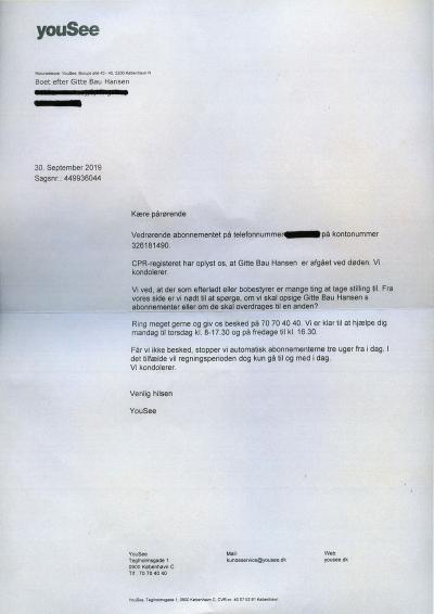 Kopi af brev fra youSee