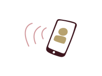 Ring til os, ikon, lille, med luft