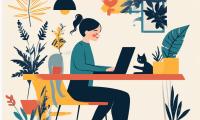 Hjemmearbejde, fleksibilitet, Nyt fra Forskningen, Midjourney