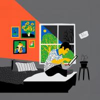 Tema om digital psykiatri, illustration