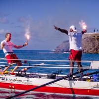 Et billede, der siger langt mere end ord. 5.500 km ved årerne er gennemført. Atlanten krydset ved hjælp af ekstrem styrke, fysisk og psykisk. World's Toughest Row