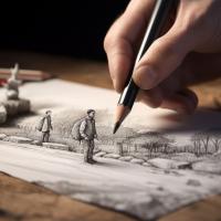 Illustration, hånd, tegning