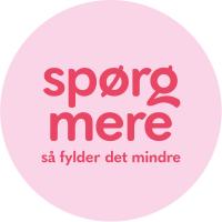 Logo for indsatsen "Spørg mere - så fylder det mindre"